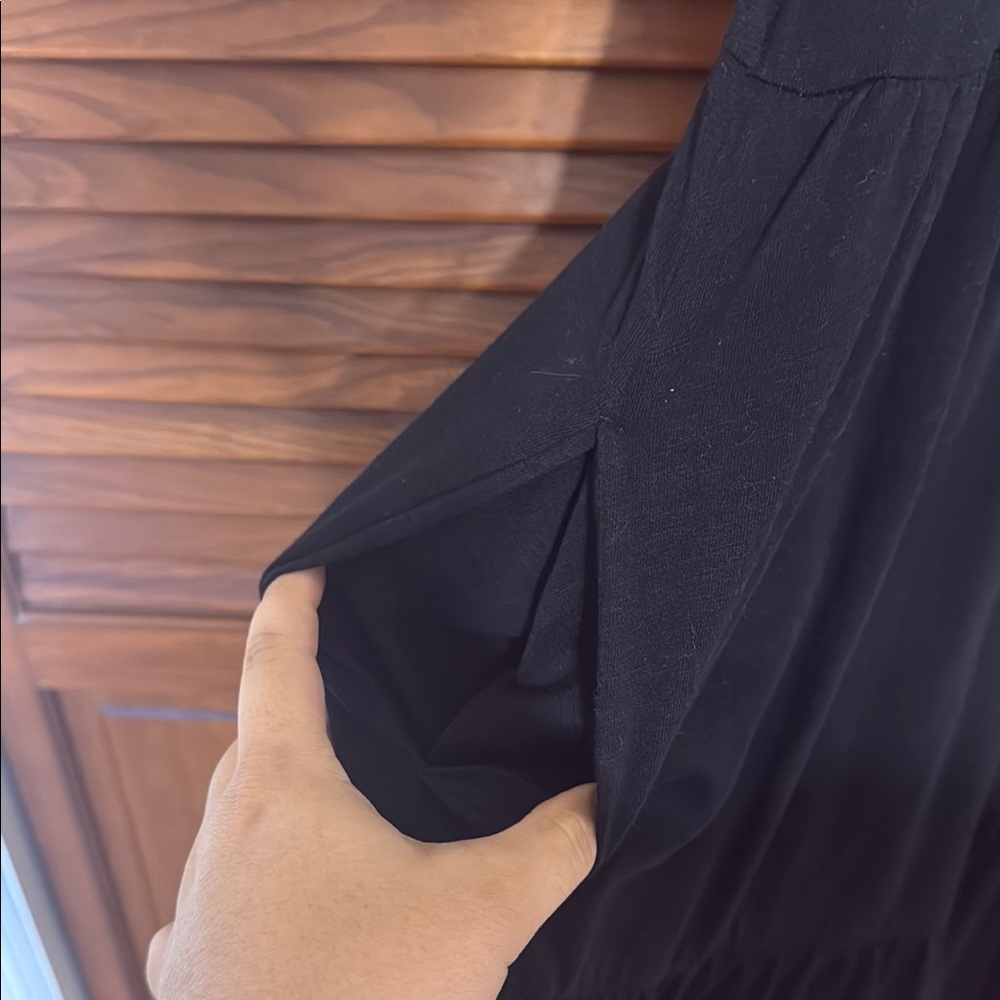 Old Navy Black Ribbed Ruffled Mini Sundress - Picture 3 of 3
